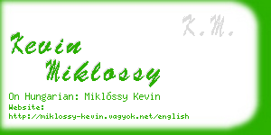 kevin miklossy business card
