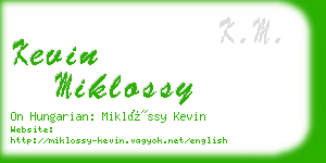 kevin miklossy business card